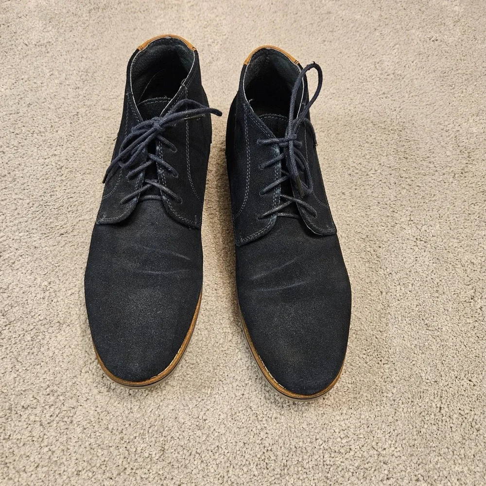 Mauro Alfani Men's 11 Navy Blue Suede Leather Chukka Boots Gonzalo‎ Dress Casual